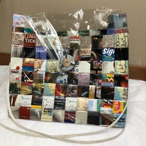 Handmade Recycled New York Purse‎